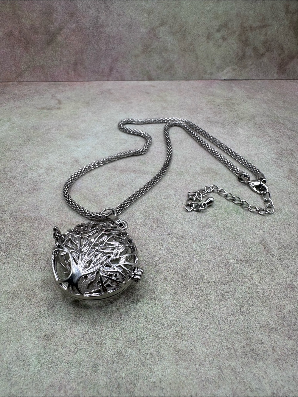 Silver Tree of Life Locket Necklace - Women Jewelry - Picture 13 of 13